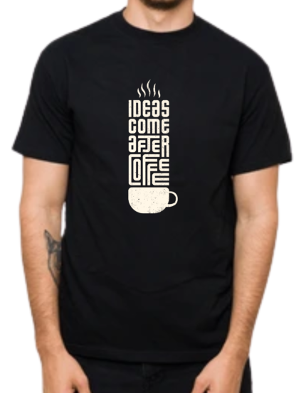 Coffee Lover Graphic T-Shirt, Black Cotton, Half Sleeve
